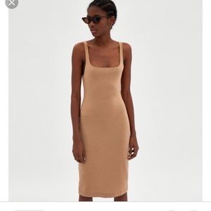 NWT beige Zara bodycon dress - size XL - never worn